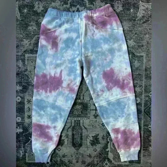 NWT LoveShackFancy Etty Cropped Jogger Pant tie dye storm Purple/Blue - Picture 3 of 5